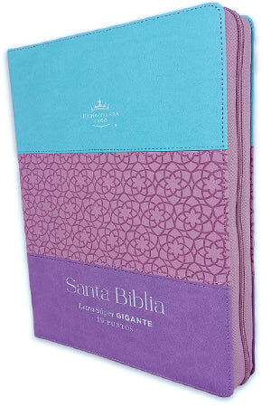 Biblia RVR6095CZTI LSPG PJR Tricolor Azul/Rosa/Lila/ Cierre Indice