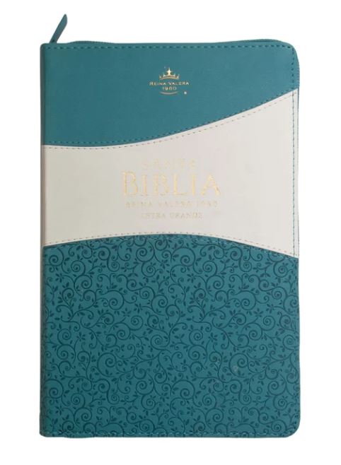 Biblia /RVR6065CZ LG PJR/ Clasica Bitono Turquesa/Blanco