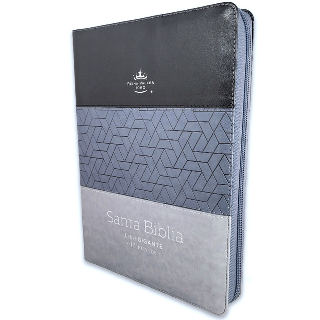 Biblia /RVR6085czti/ Letra Gigante PJR/ Tricolor Negro Gris Índice Cierre