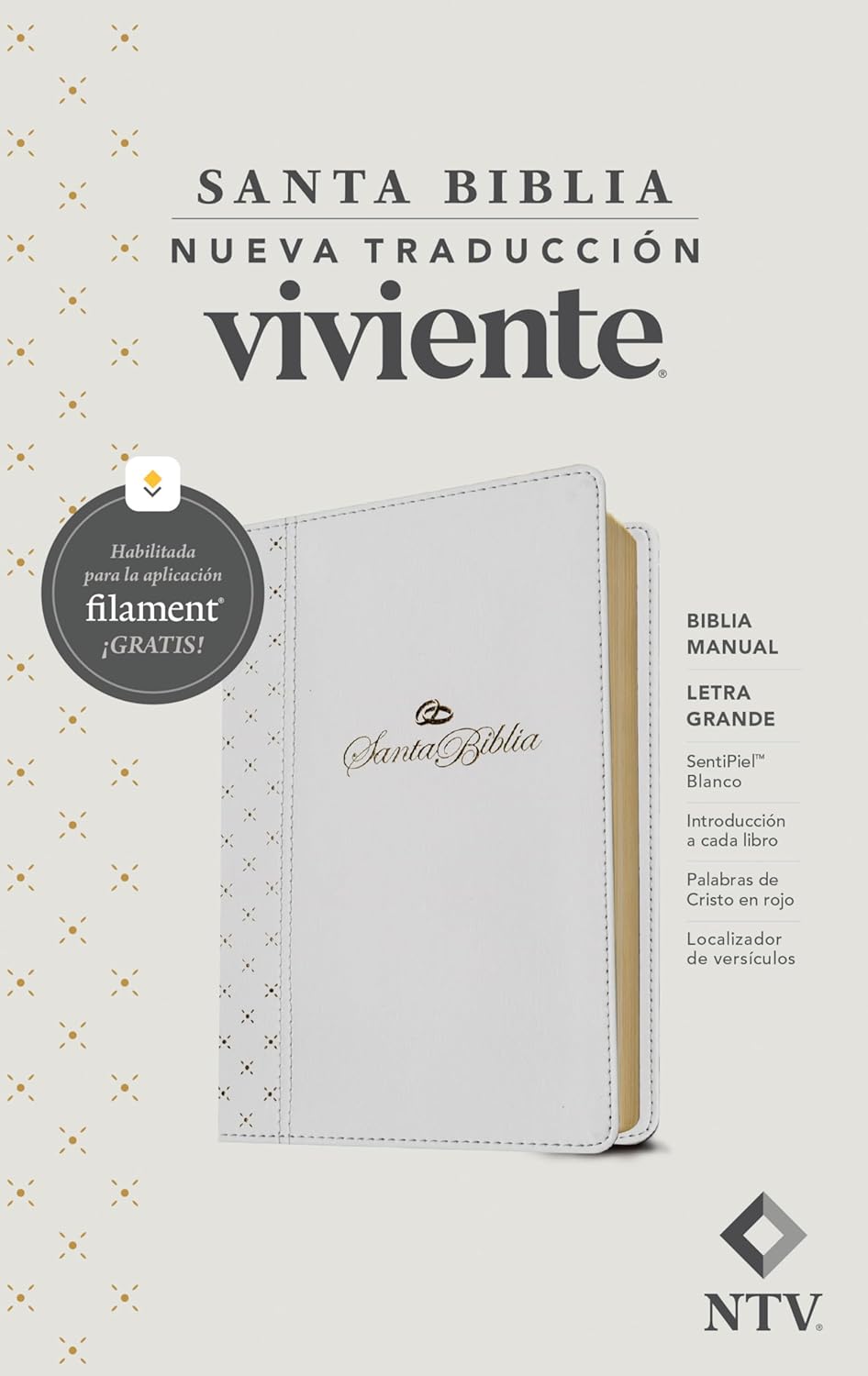 Biblia Manual NTV/ Imitación Blanco/ Letra Grande/ Filament