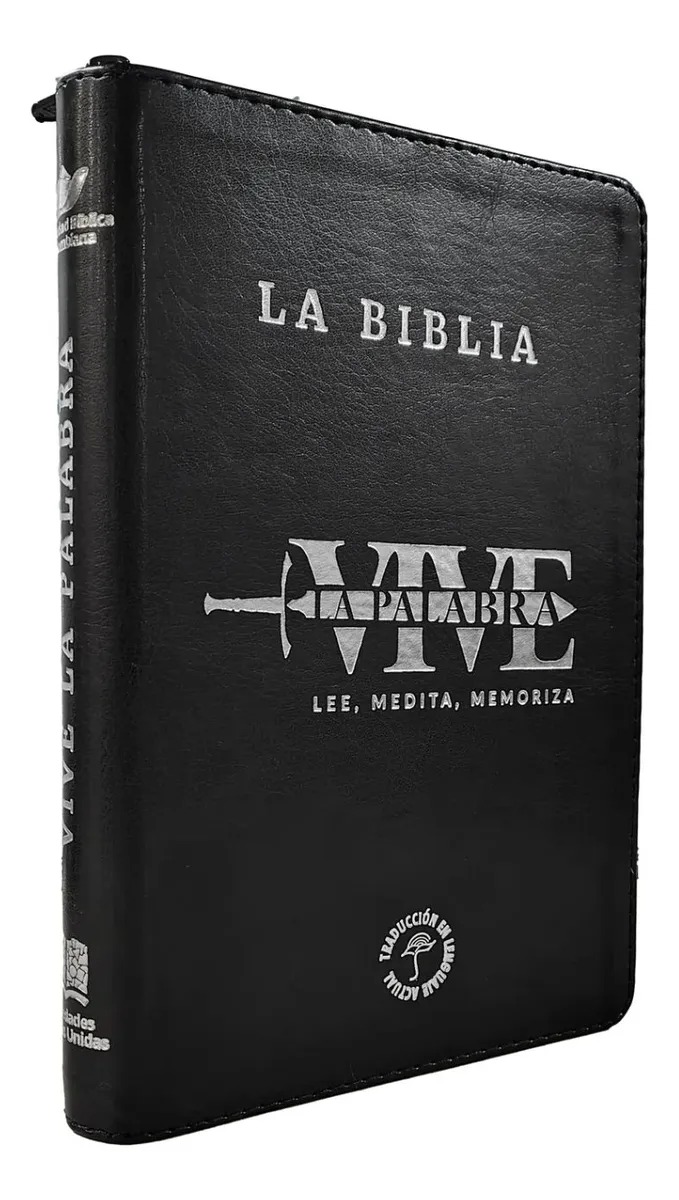 Biblia/ RVR066LGZT PJR /Negra Canto Plateado /Vive La Palabra