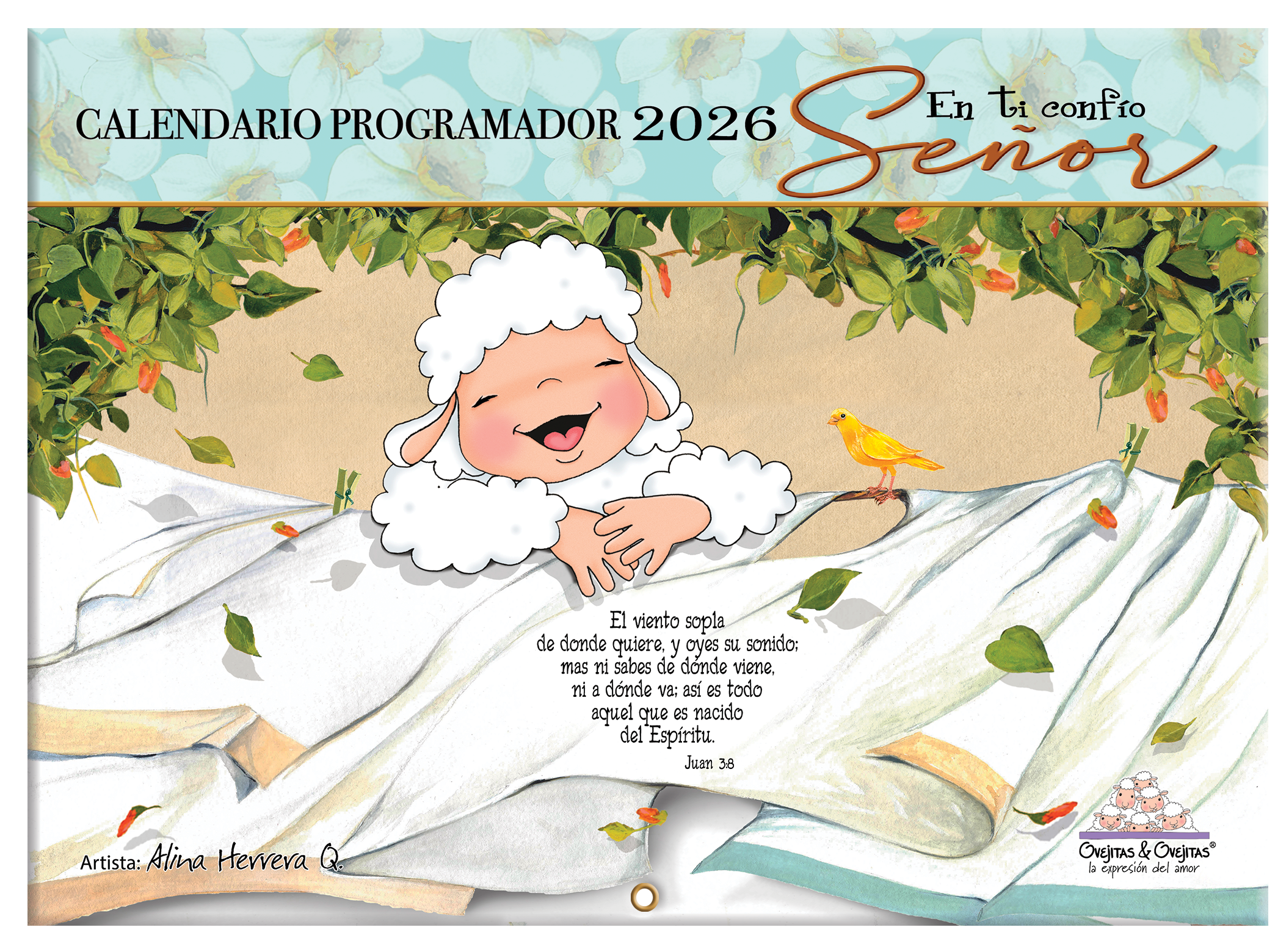 Calendario Ovejitas Programador 2026 / Verde