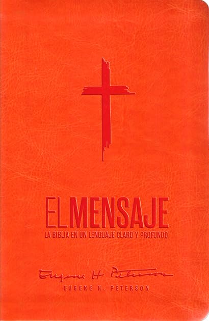 Biblia El Mensaje Naranja/ Imitación Piel