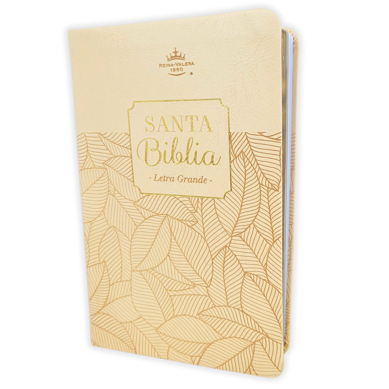 Biblia RVR60c Beige Hojas/ Canto Pintado/ Premios Y Regalos