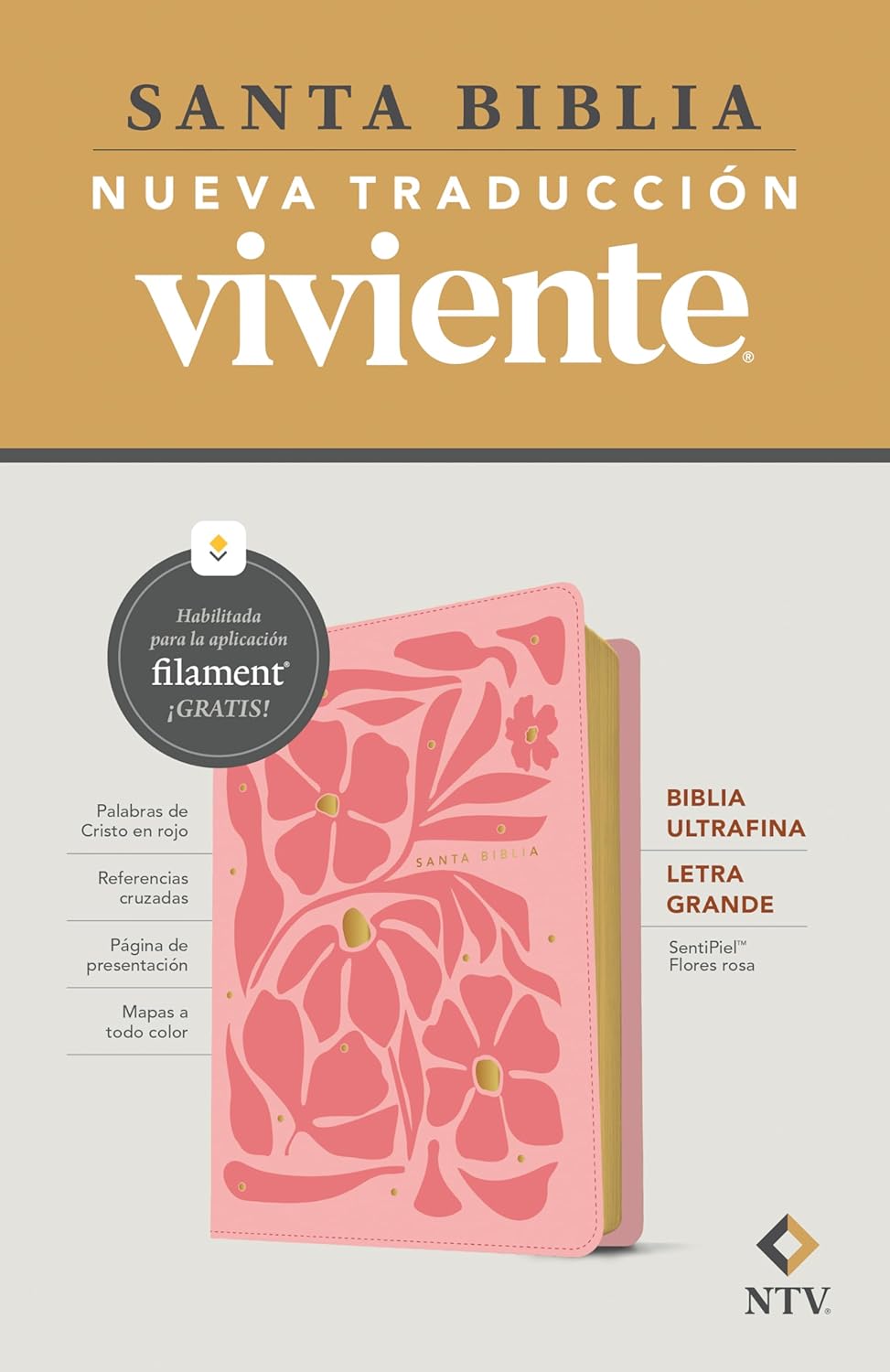 Biblia NTV Rosada Letra Grande/ Ultrafina Filament