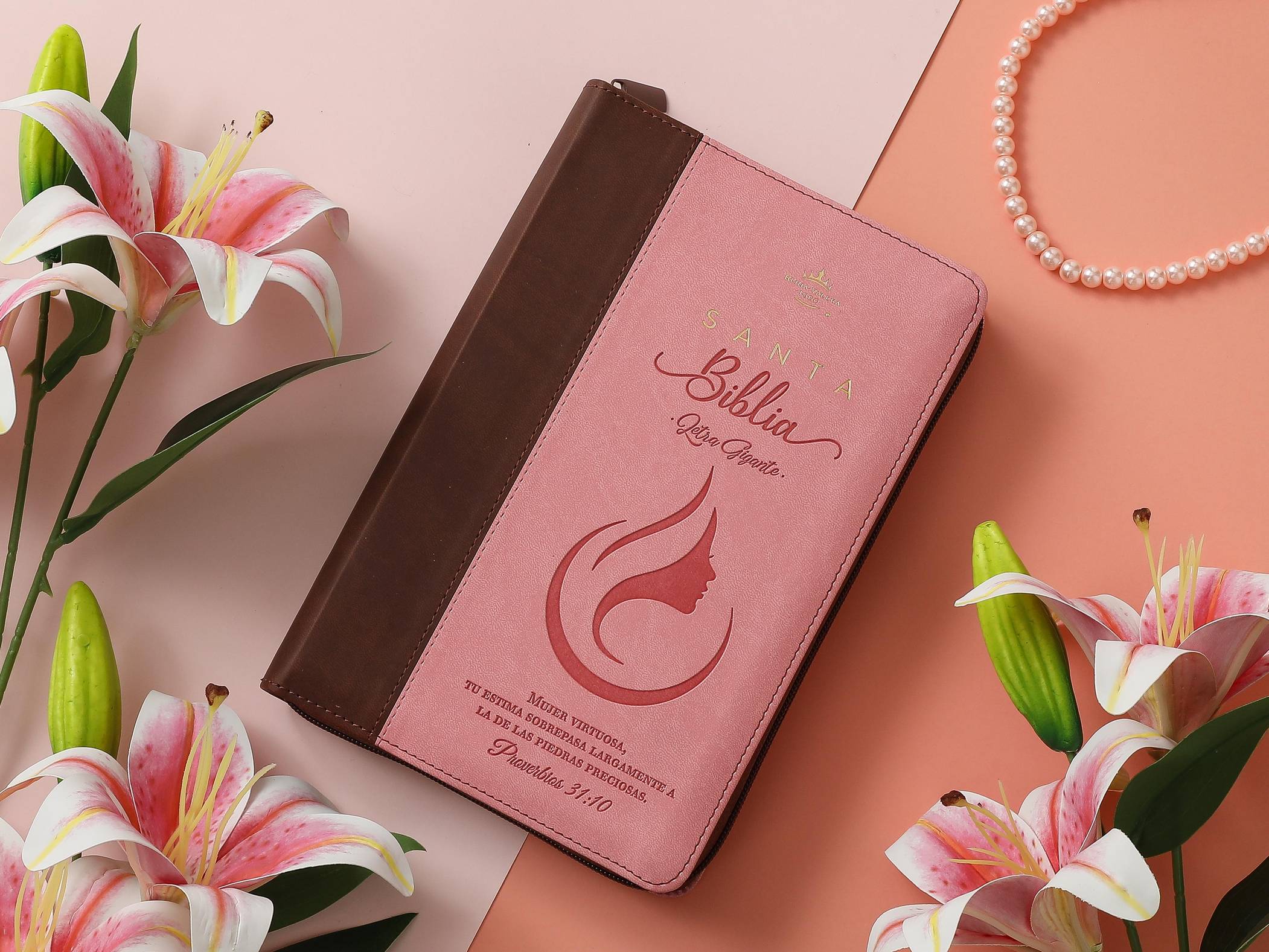 Biblia RVR6068cz / Rosada Mujer Virtuosa/ Cierre C. Dorado