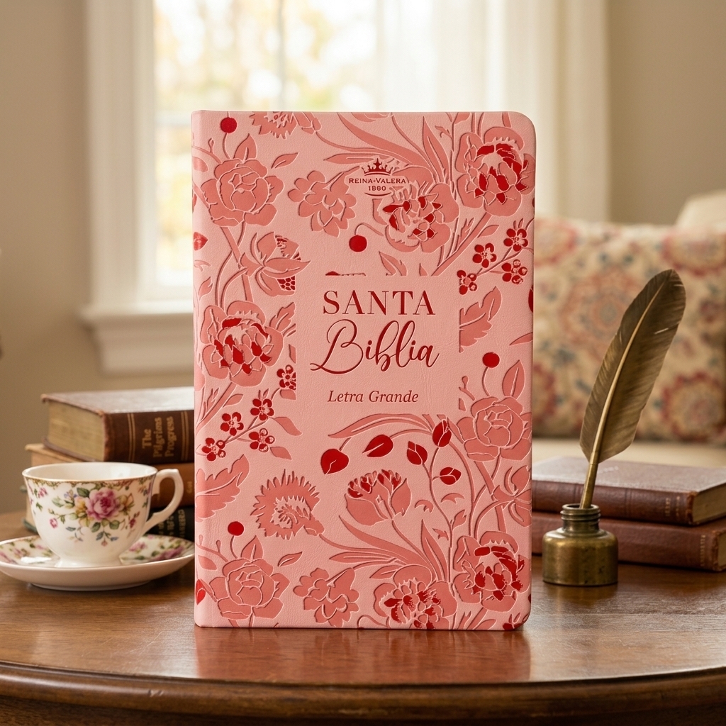 Biblia RVR60c Rosa Floral/ Canto Pintado/ Premios Y Regalos